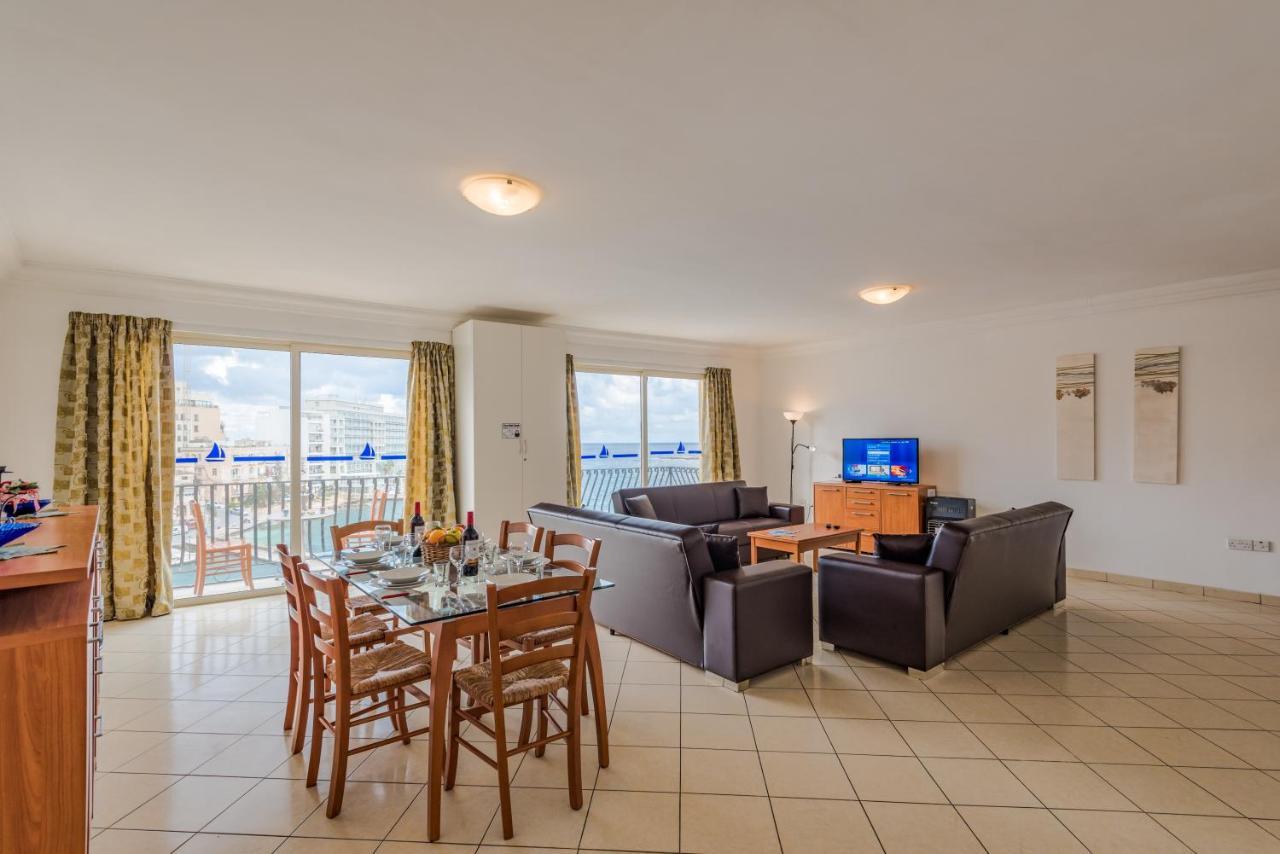 Spinola Bay Top Floor Seafront 3 Bedroom Apartment With Panoramic Sea Views - By Getawaysmalta Saint Julian's Eksteriør billede