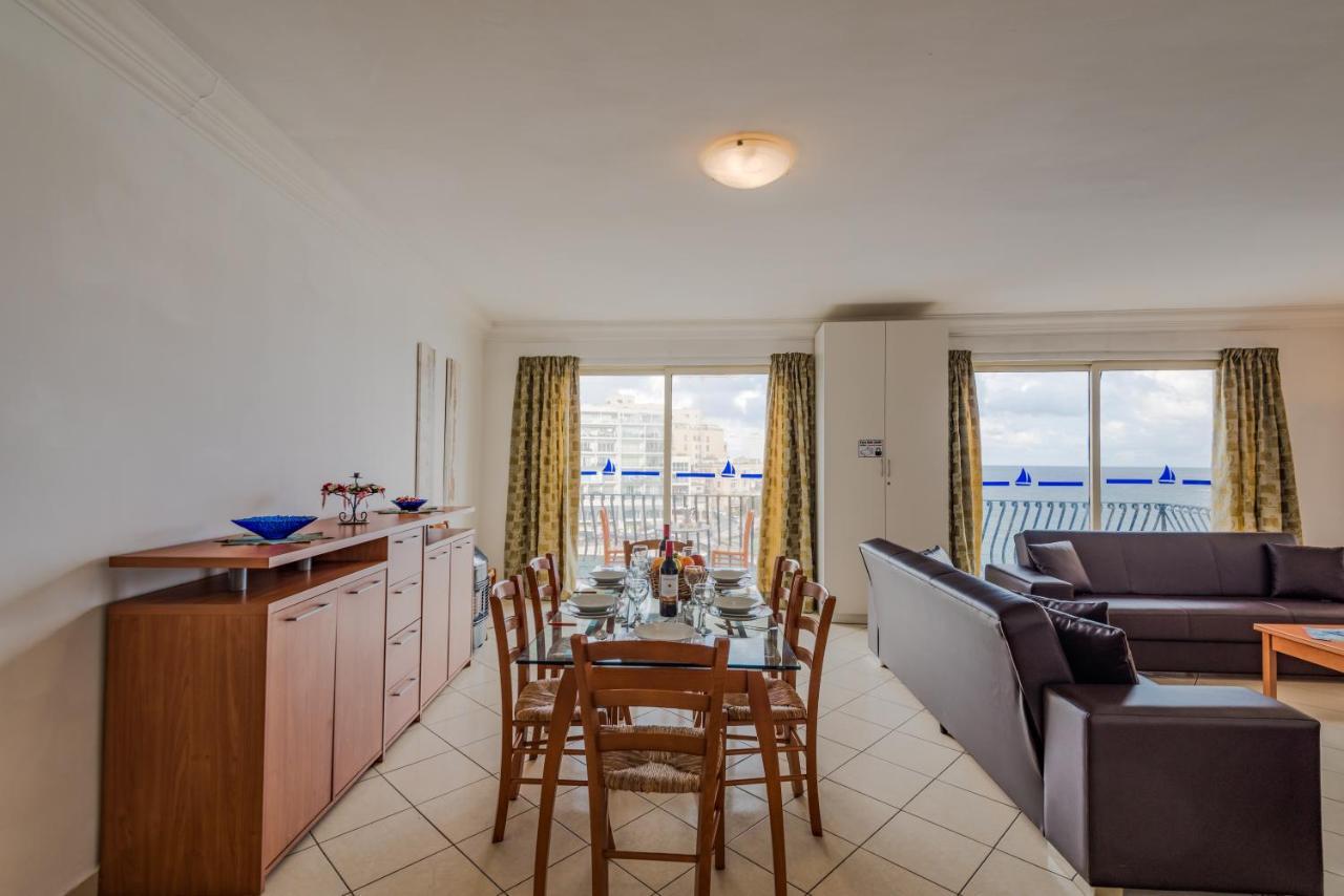 Spinola Bay Top Floor Seafront 3 Bedroom Apartment With Panoramic Sea Views - By Getawaysmalta Saint Julian's Eksteriør billede